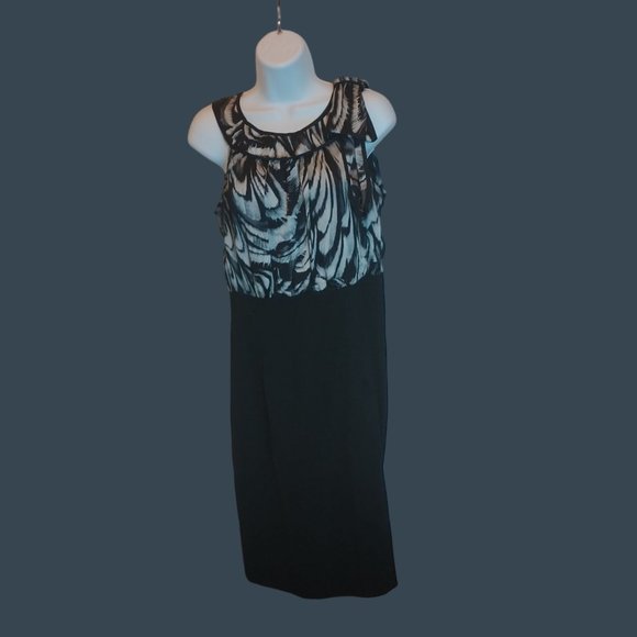 AB Studio Dress Black/Gray Women's Sleeveless Sz. 8 - Picture 1 of 8